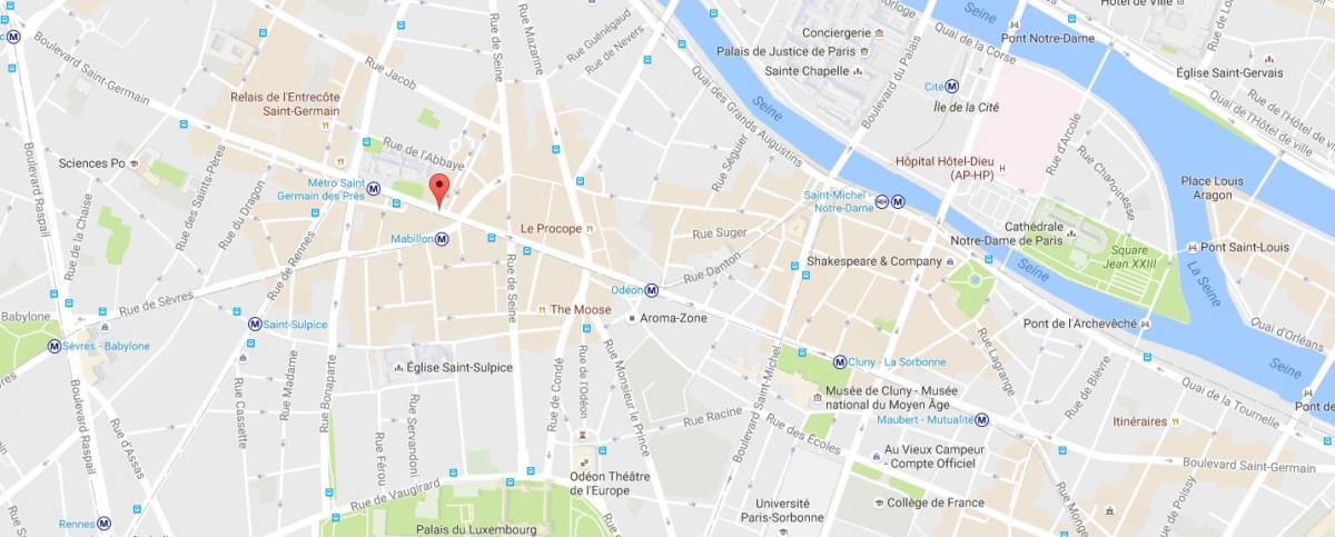 Zemljevid Boulevard Saint-Germain