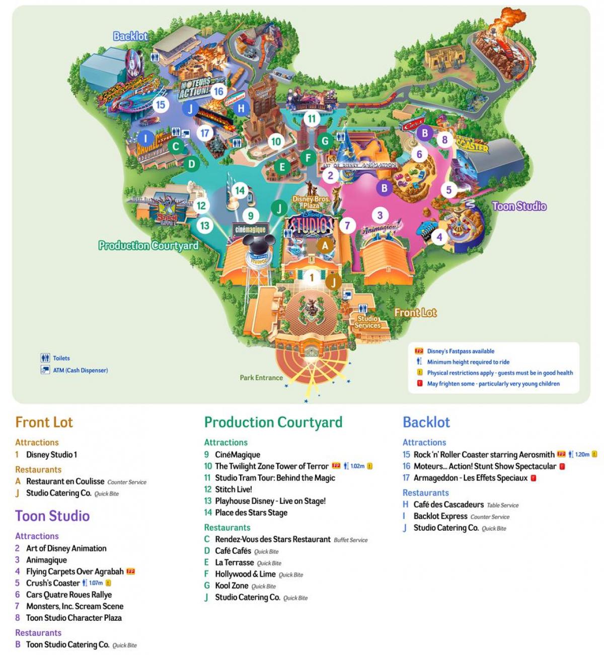 Zemljevid Disney Studios