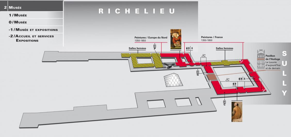 Zemljevid Muzej Louvre, Stopnja 2
