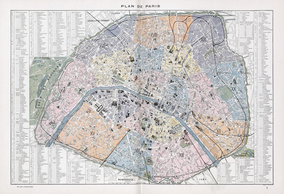 Zemljevid Parizu 1900