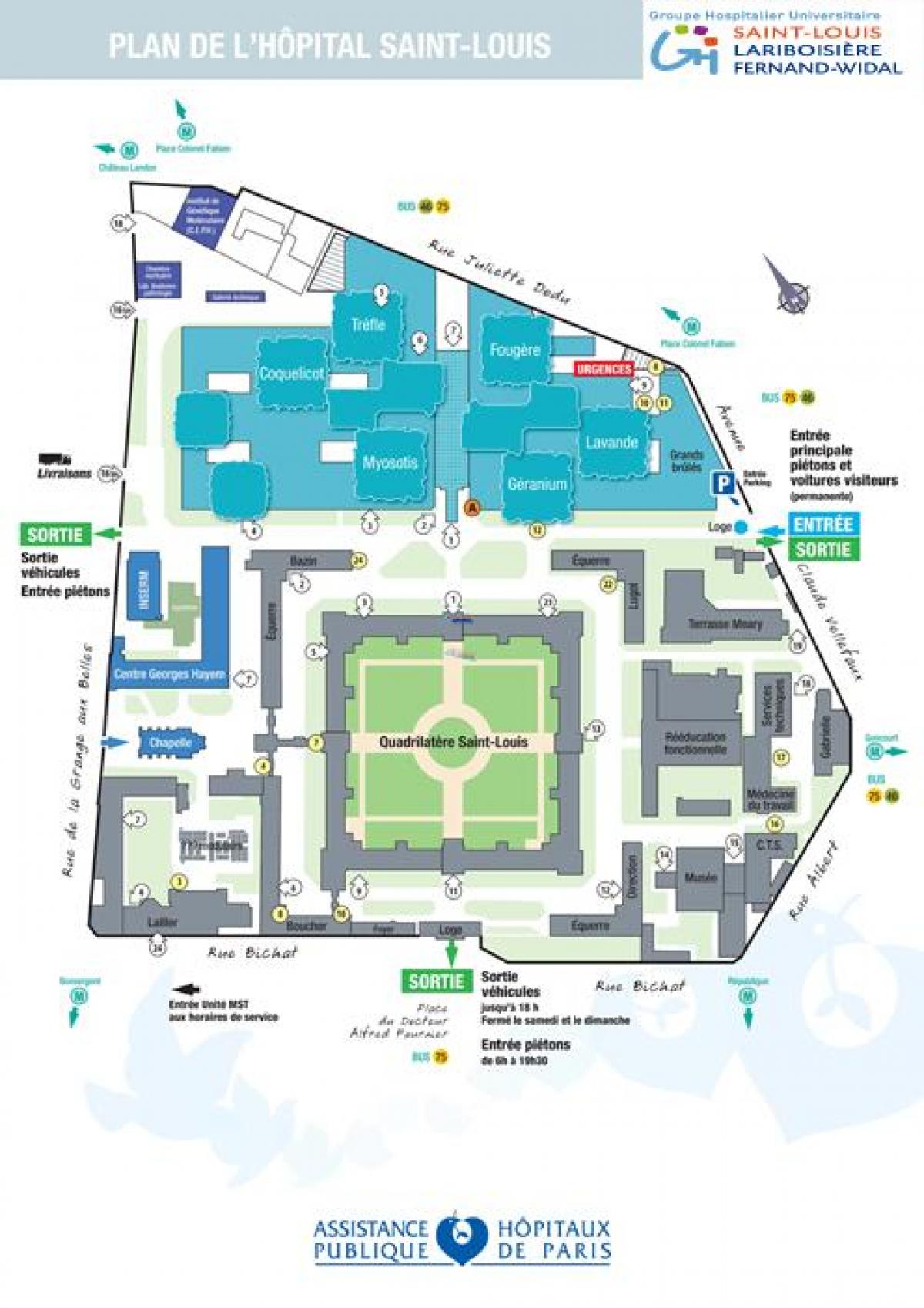 Zemljevid Saint-Louis bolnišnici