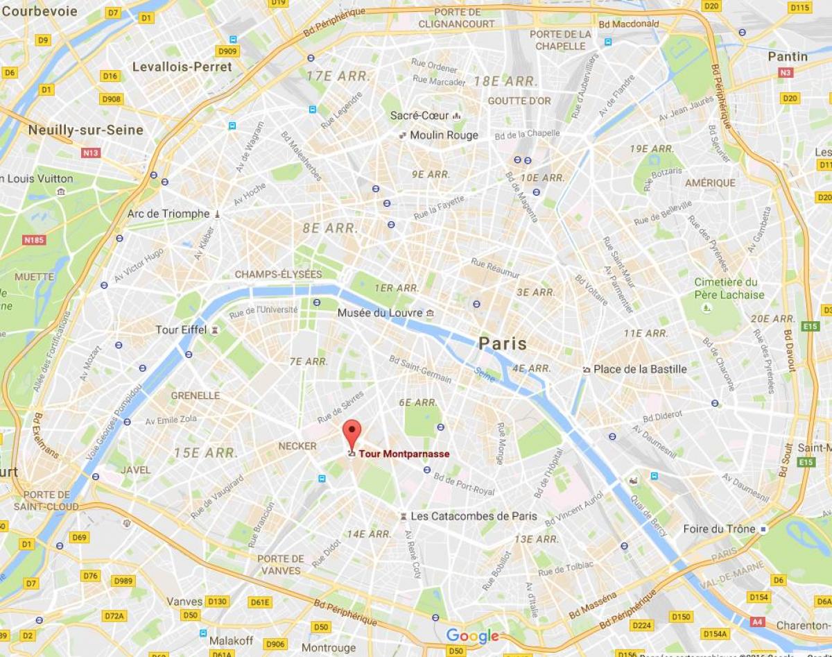 Zemljevid Tour Montparnasse