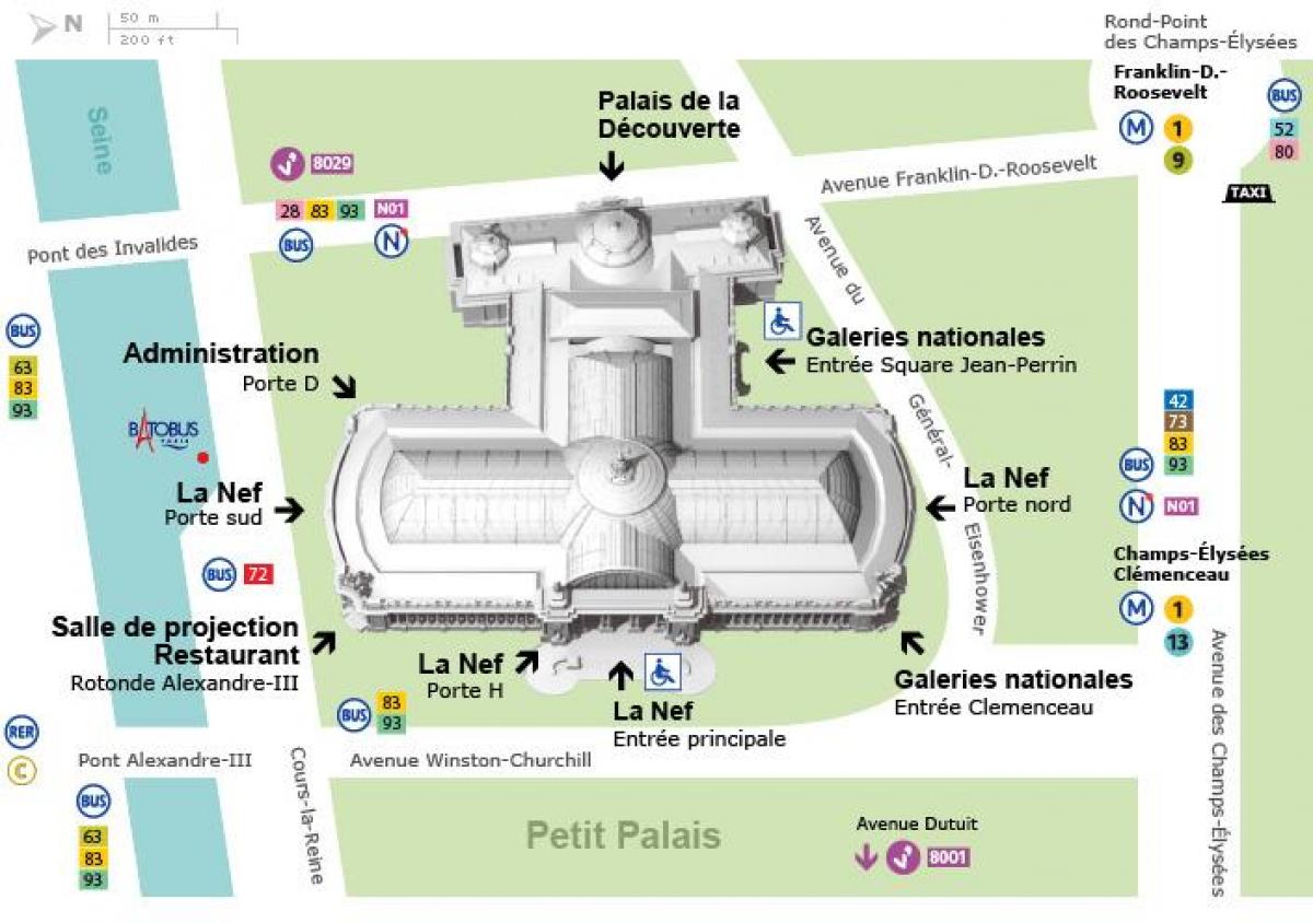 Zemljevid Grand Palais