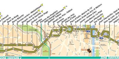Zemljevid avtobus Parizu skladu 57
