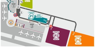 Zemljevid letališče Beauvais parkirišče
