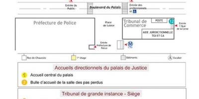 Zemljevid Palais de Justice Parizu