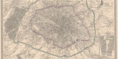 Zemljevid Pariza 1850