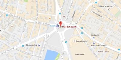 Zemljevid Place de la Bastille