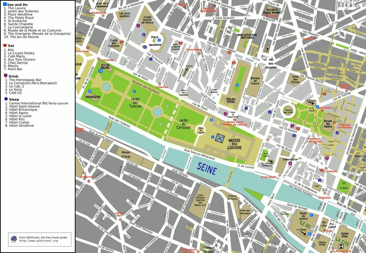 Zemljevid 1. okrožju Pariza