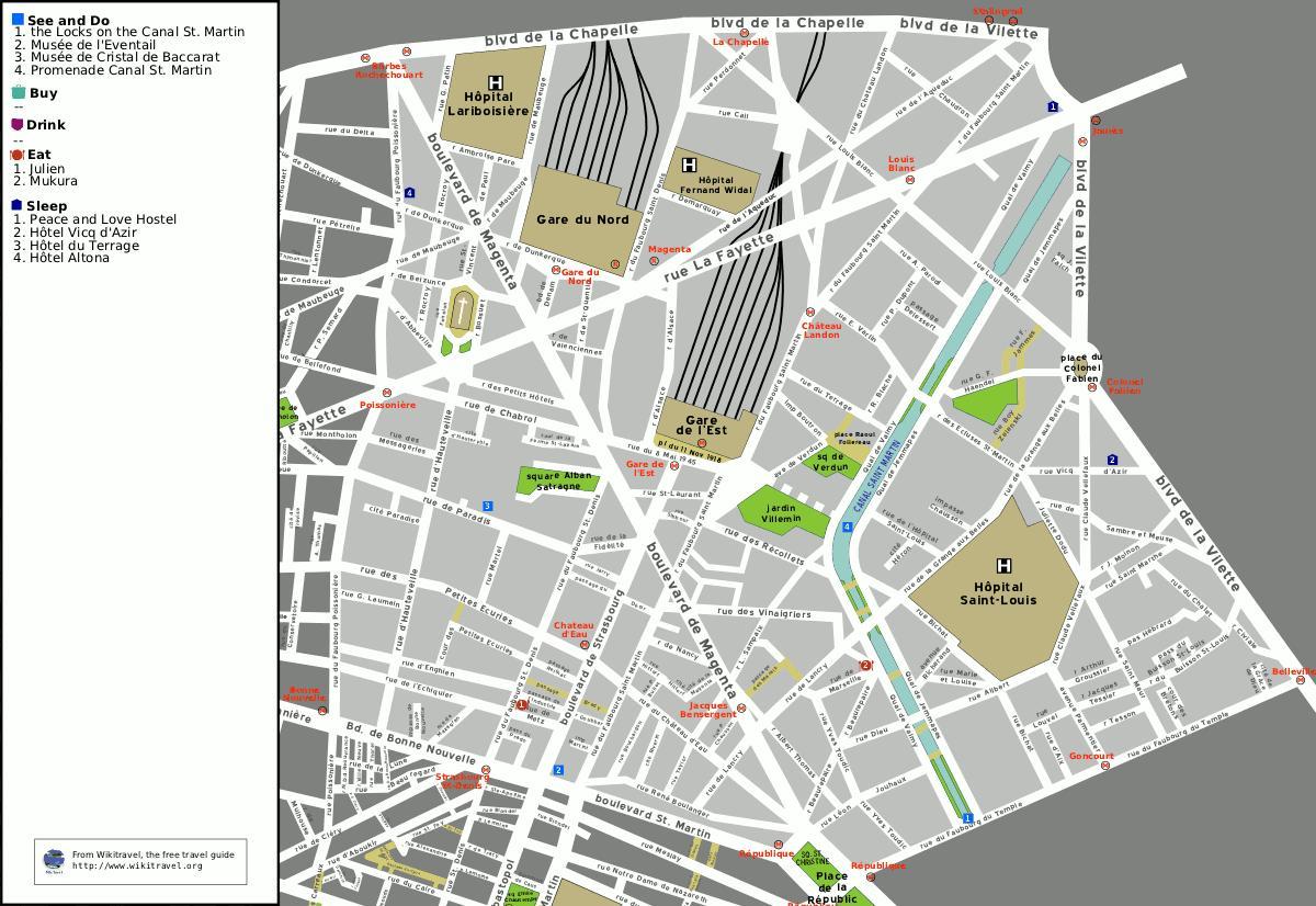 Zemljevid 10. okrožju Pariza