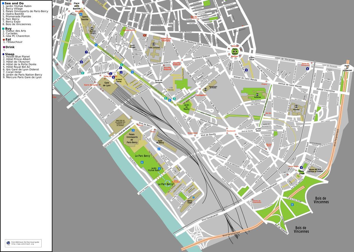Zemljevid 12. okrožju Pariza