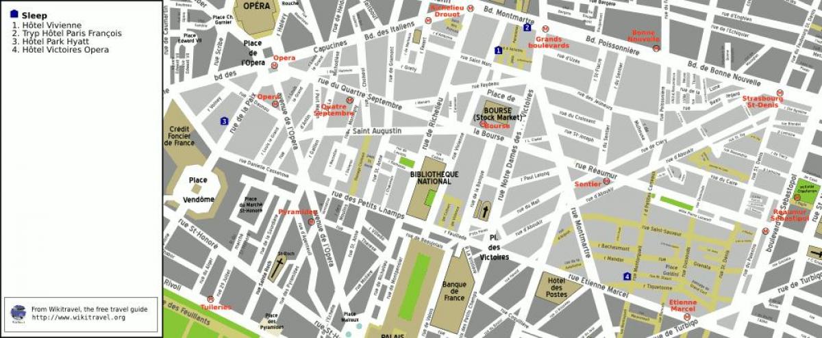 Zemljevid 2. okrožju Pariza