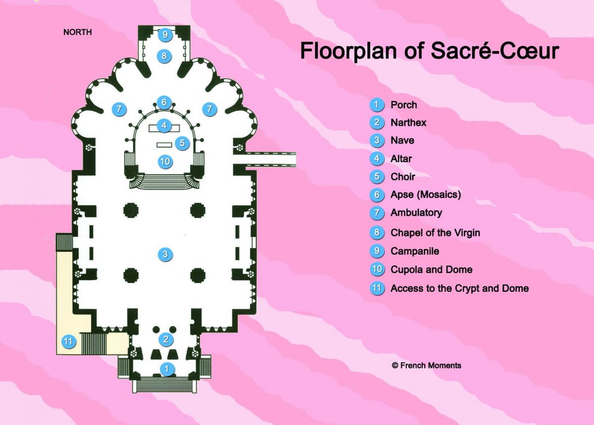 Zemljevid Bazilike Jezusovega Srca Parizu