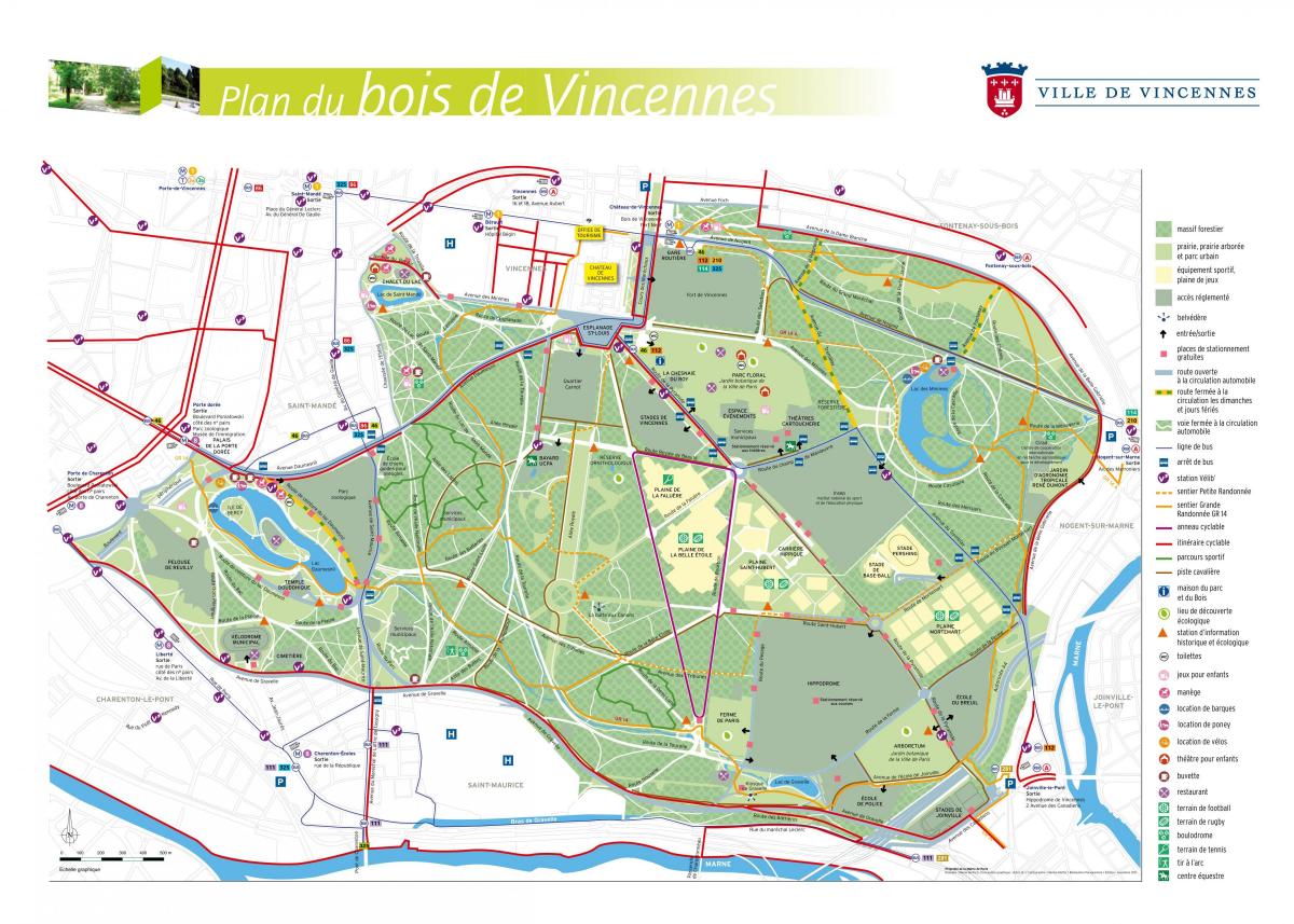 Zemljevid Bois de Vincennes