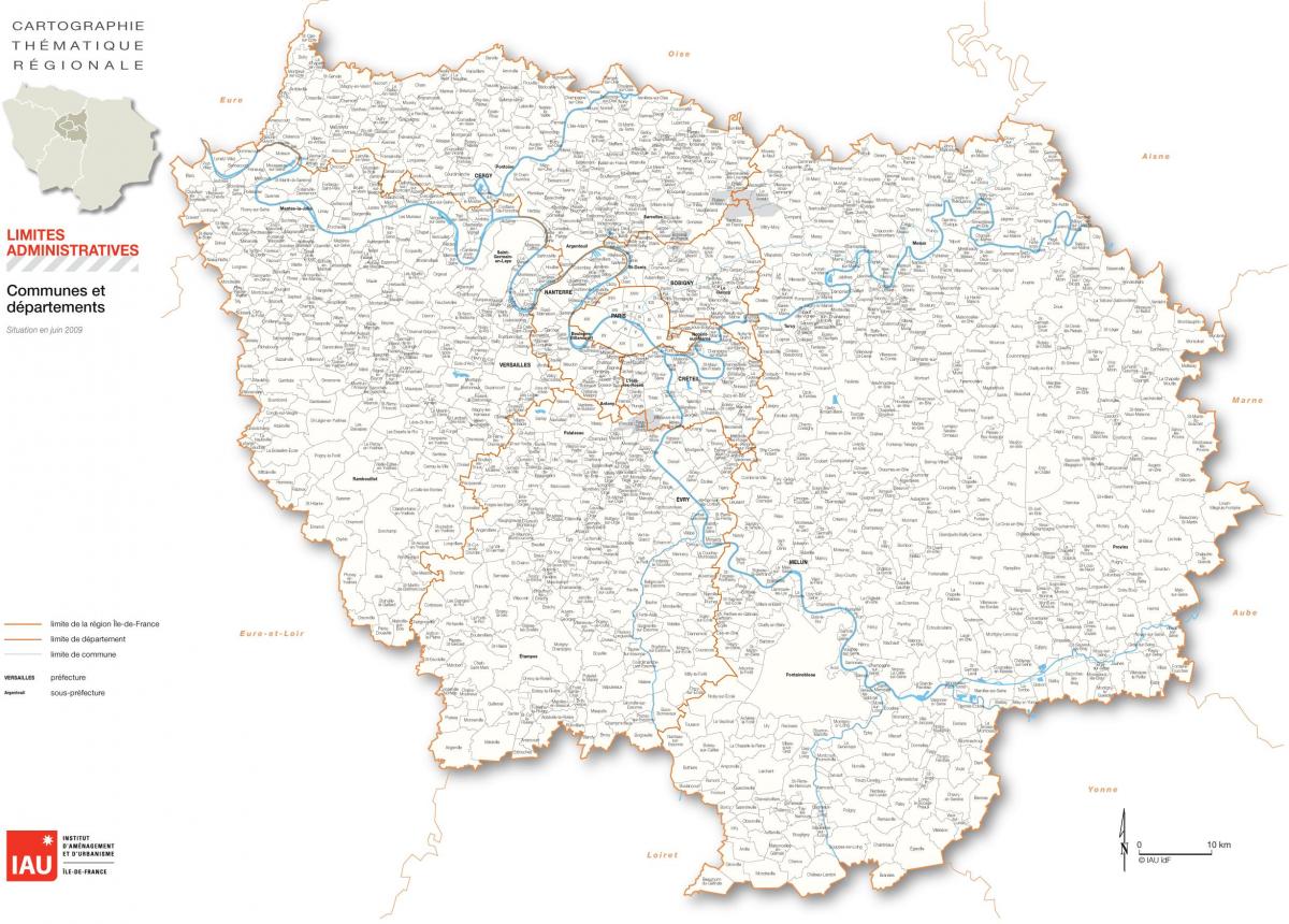 Zemljevid Ile-de-France