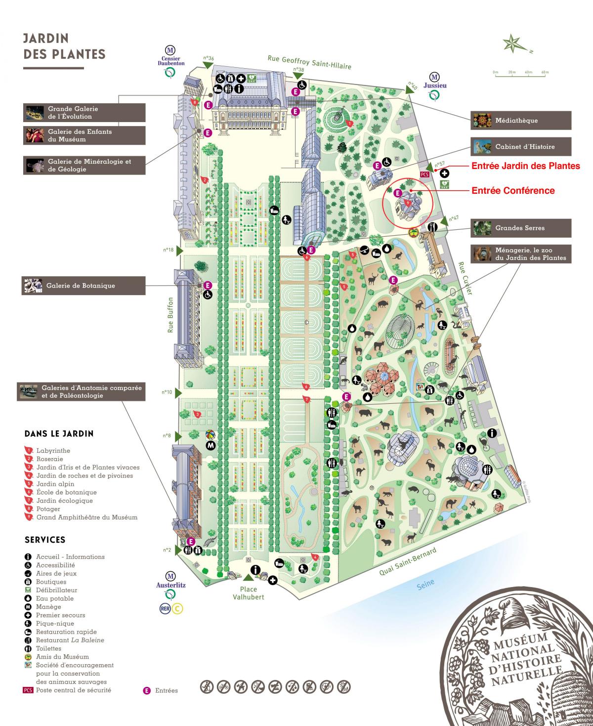 Zemljevid Jardin des Plantes