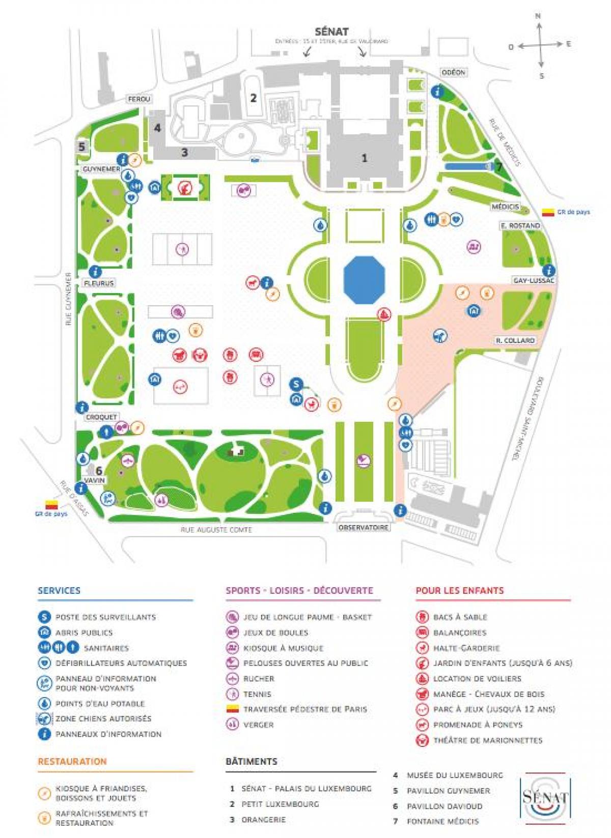 Zemljevid Jardin du Luxembourg