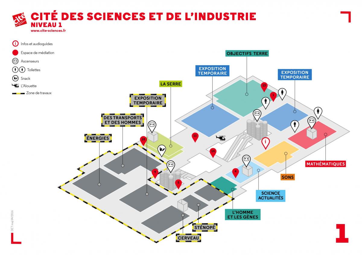 Zemljevid Idealno des Sciences et de l ' Industrie Ravni 1