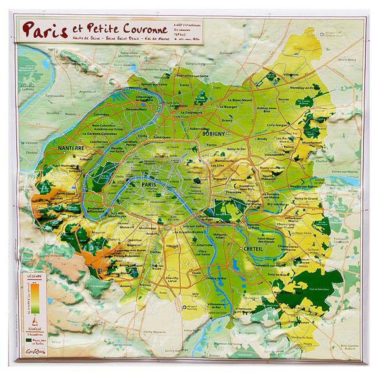 Zemljevid lajšanje Parizu