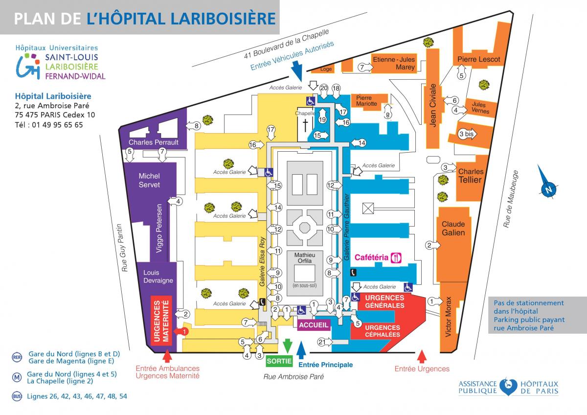 Zemljevid Lariboisiere bolnišnici