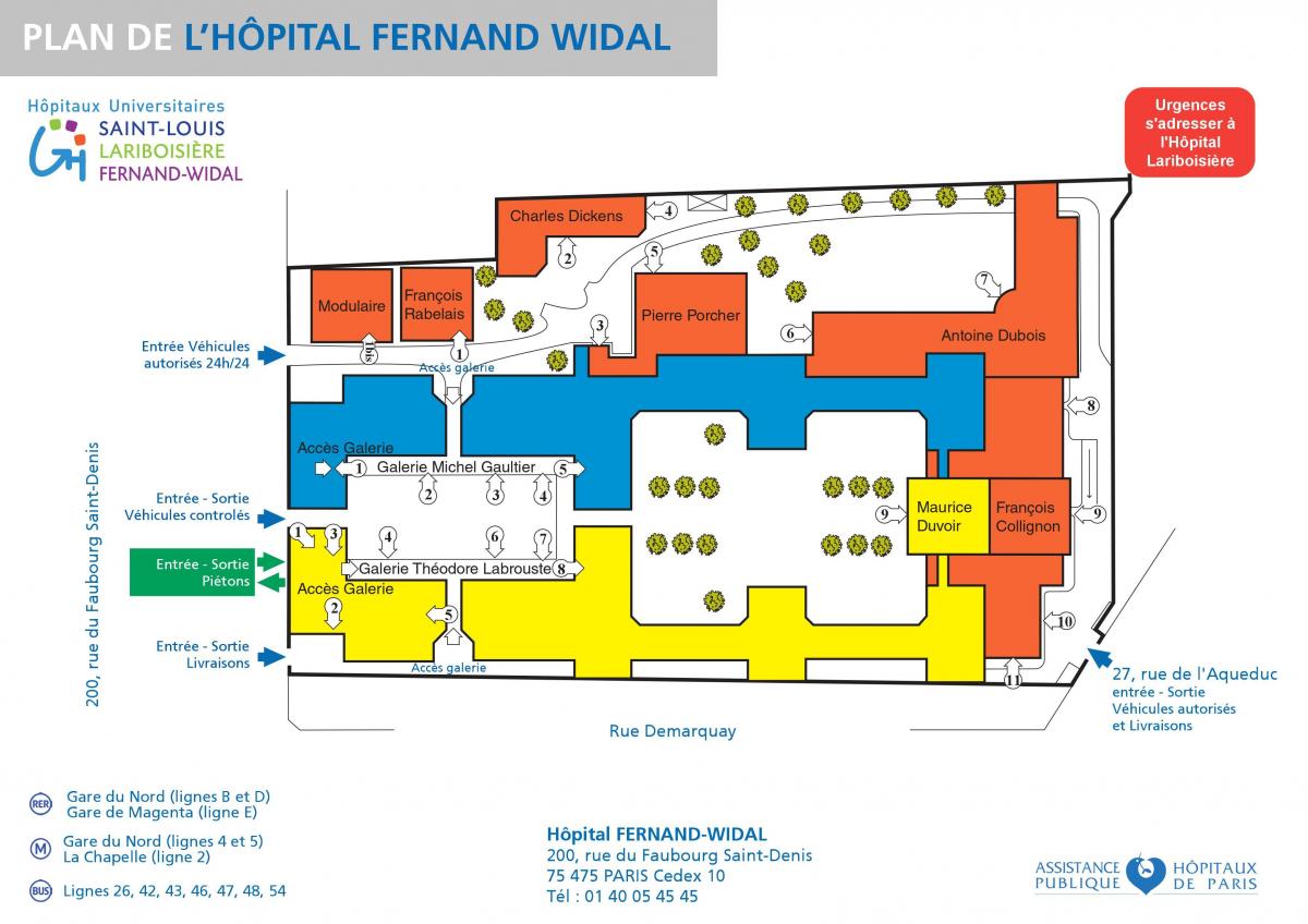 Zemljevid lastnika ladje, gospod fernand-Widal bolnišnici