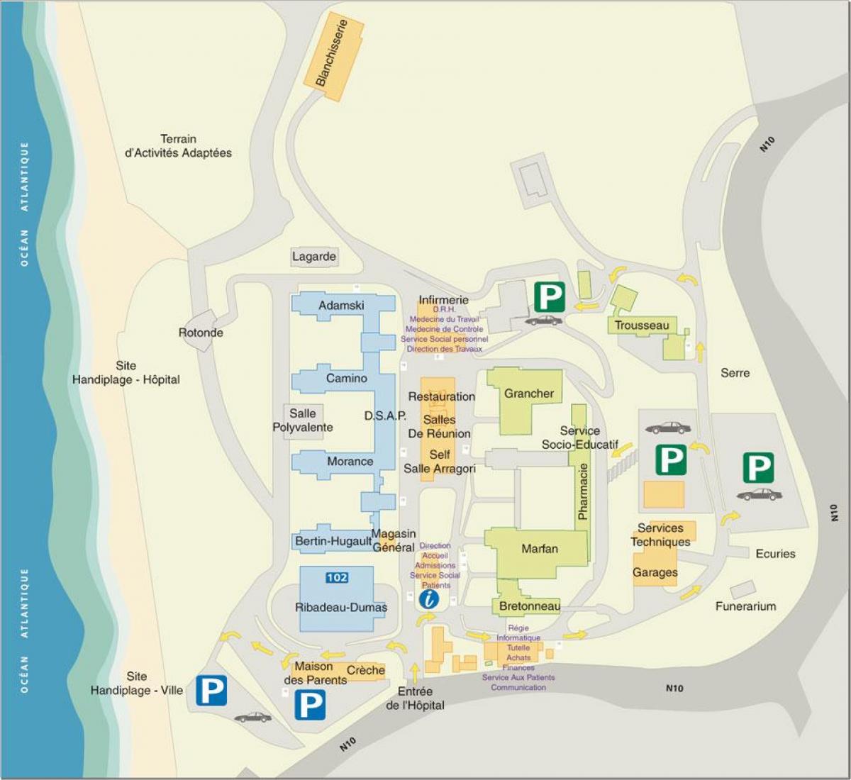 Zemljevid Marin de Hendaye bolnišnici