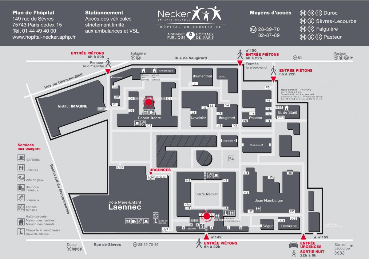 Zemljevid Necker bolnišnici