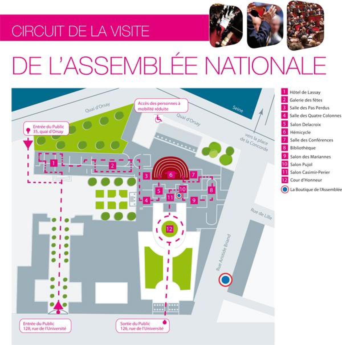 Zemljevid Palais Bourbon