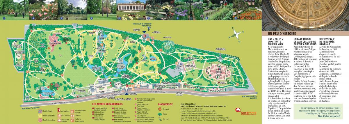 Zemljevid Parc de Bagatelle