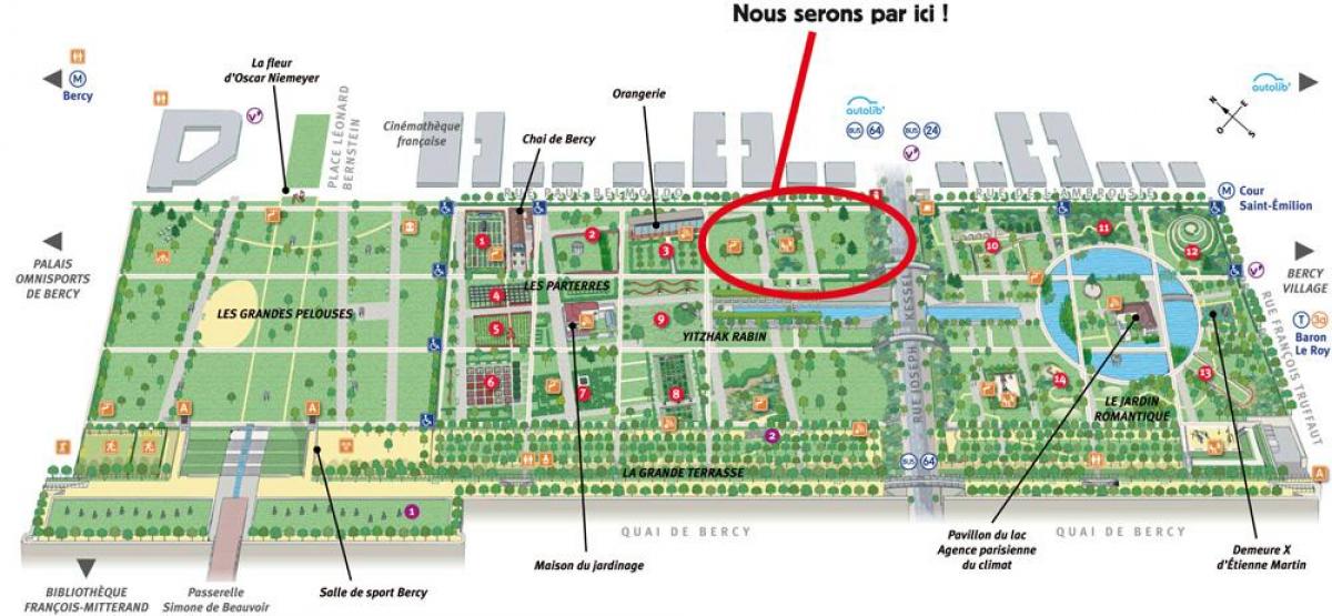 Zemljevid Parc de Bercy