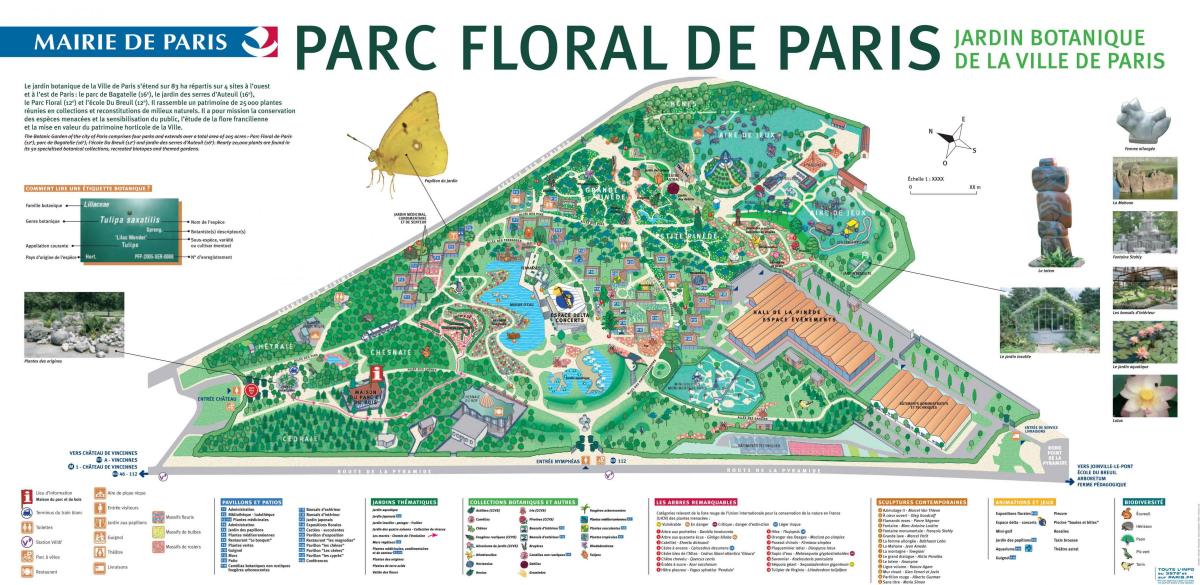 Zemljevid Parc floral de Paris