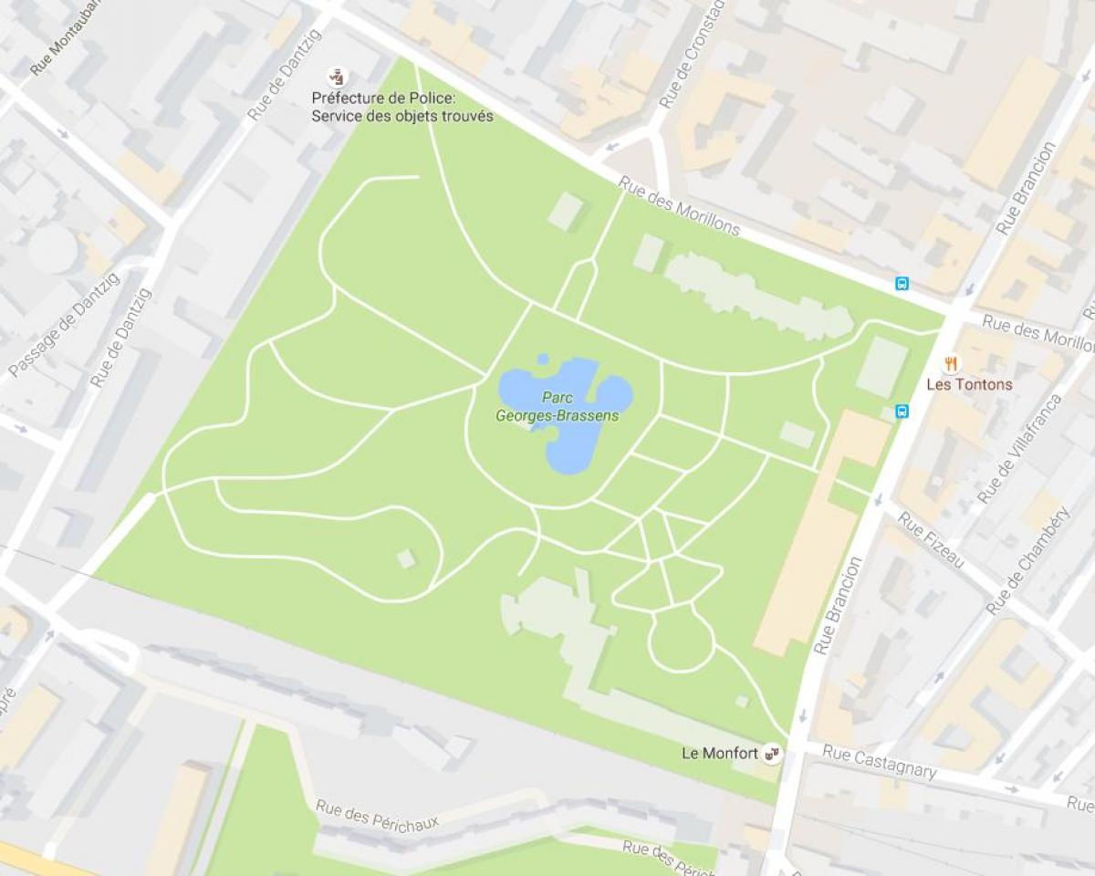 Zemljevid Parc Georges-Brassens
