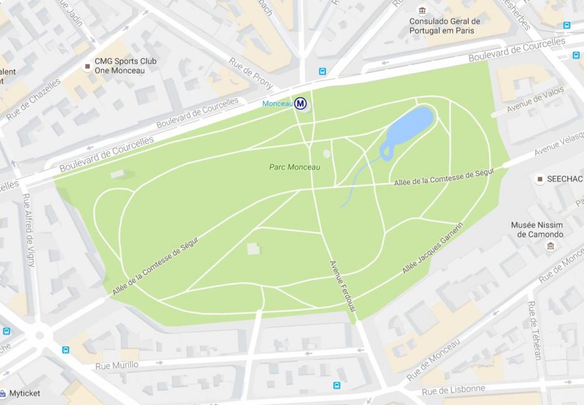 Zemljevid Parc Monceau
