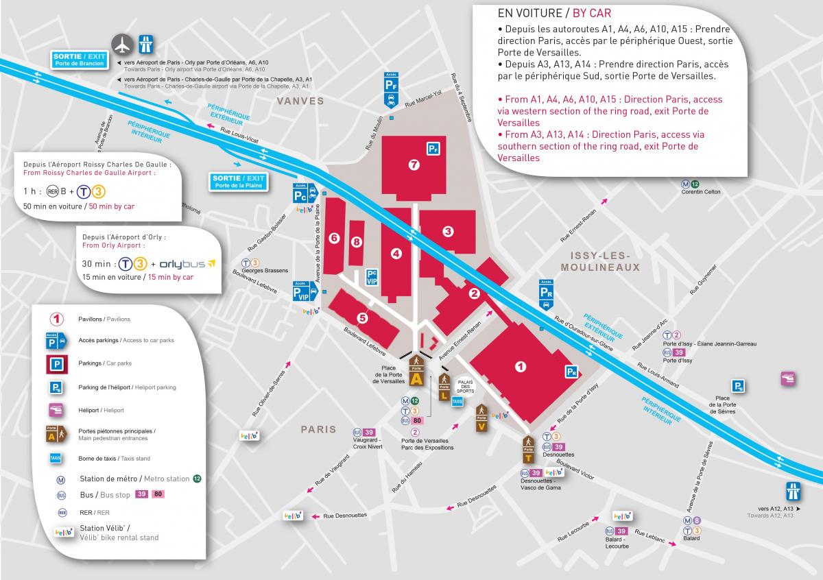 Zemljevid Paris expo Porte de Versailles