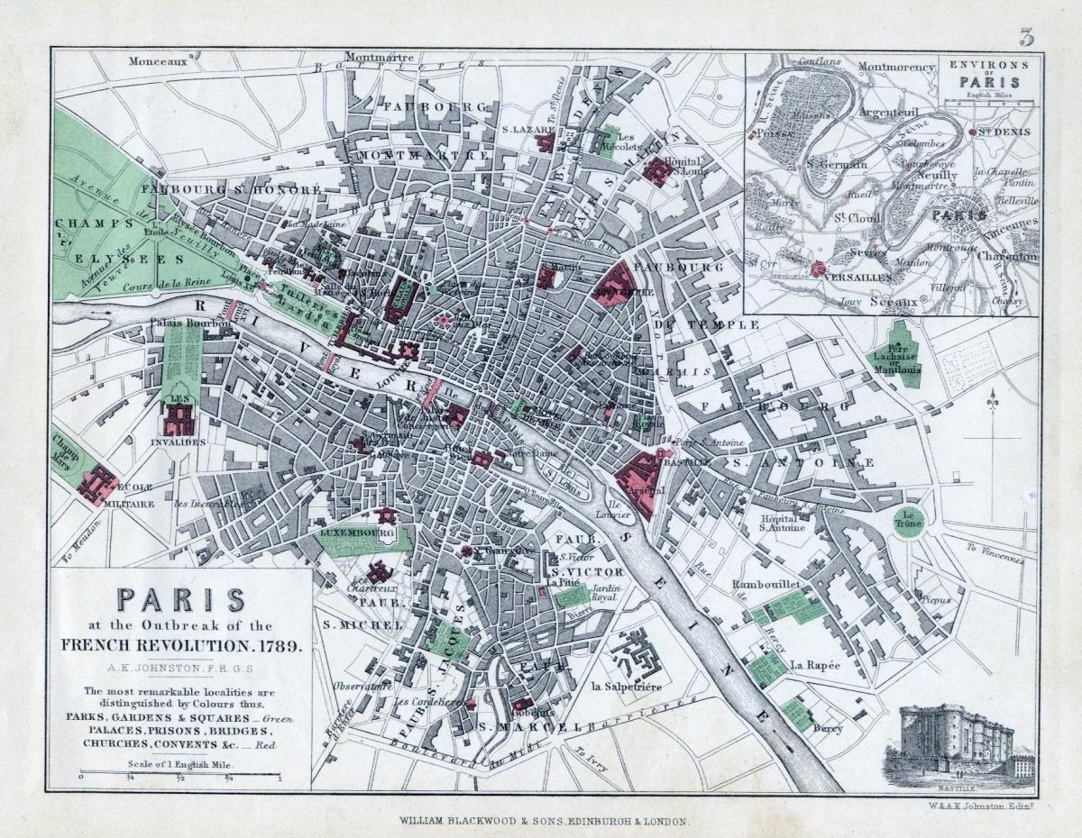 Zemljevid Pariza 1789