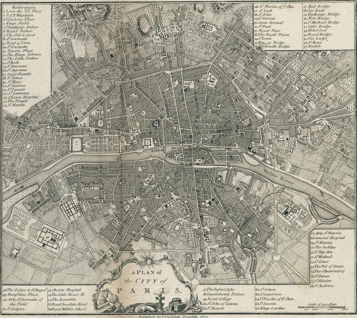 Zemljevid Pariza 1800