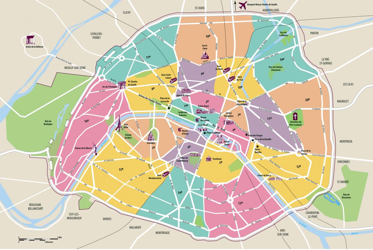 Zemljevid Pariza intramural