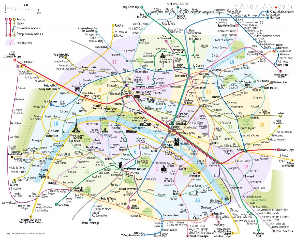 Zemljevid Pariške podzemne železnice