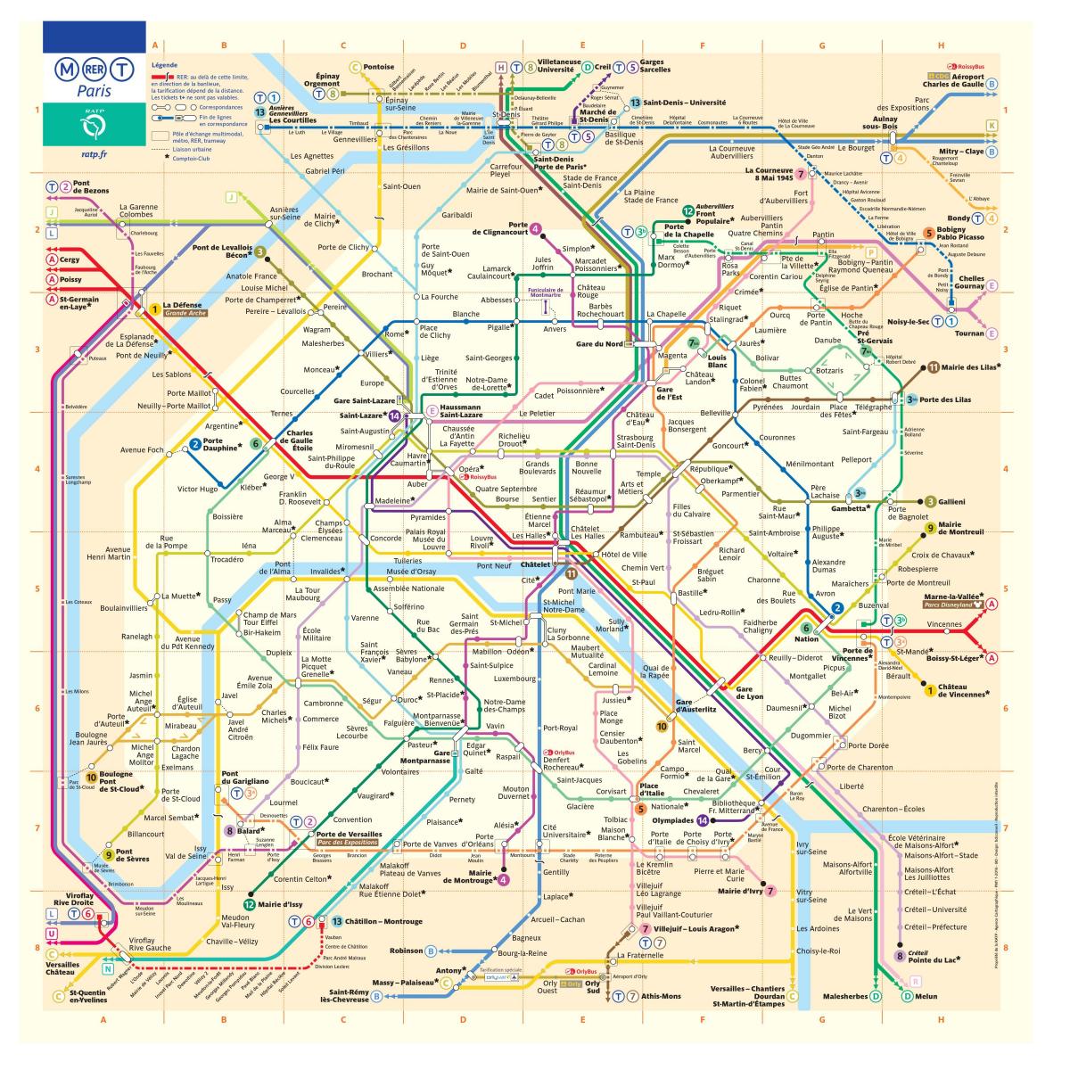 Zemljevid Pariza metro