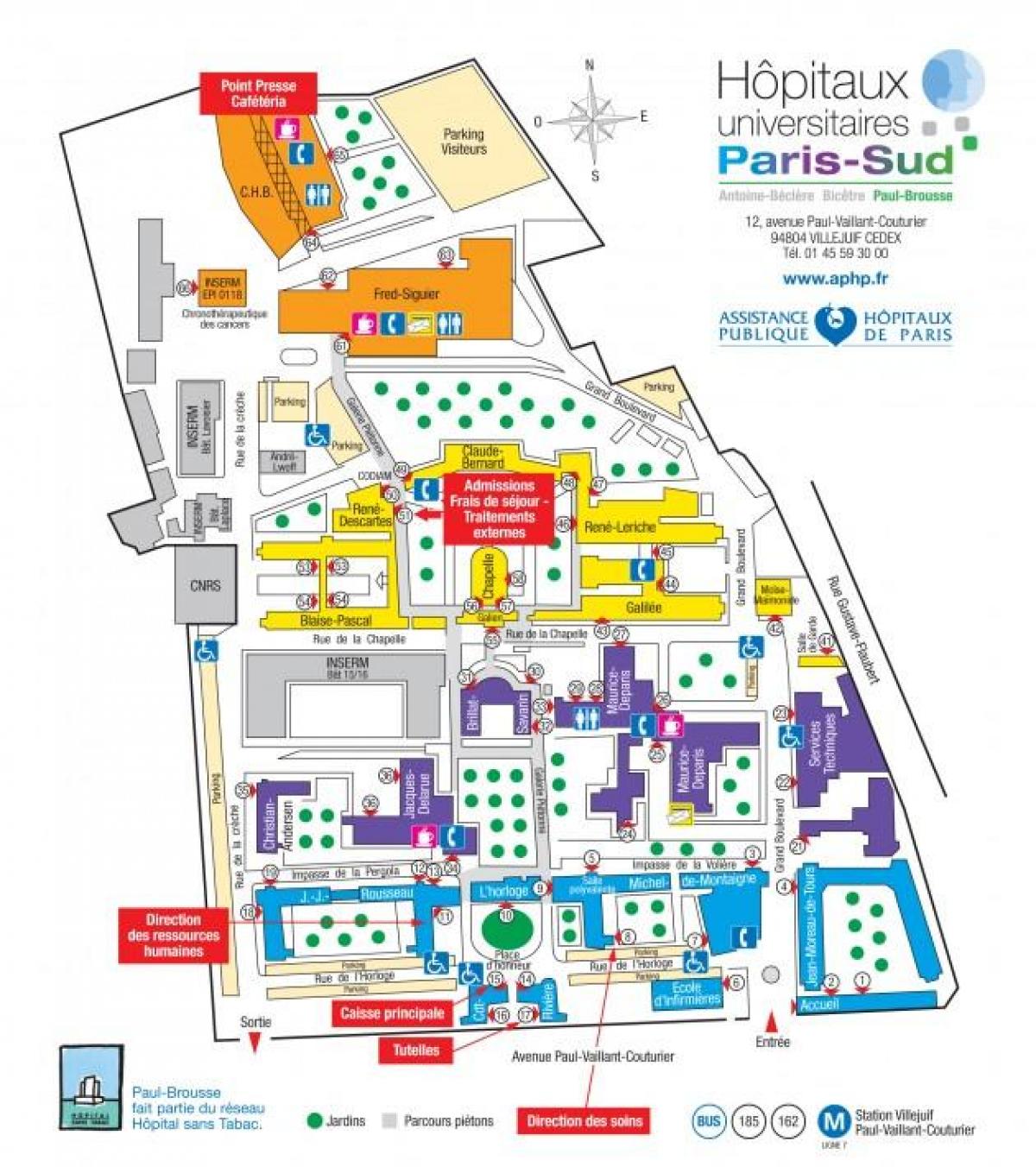 Zemljevid Paul-Brousse bolnišnici