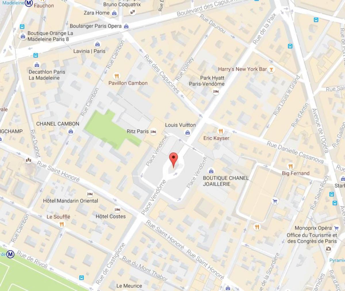 Zemljevid Place Vendôme
