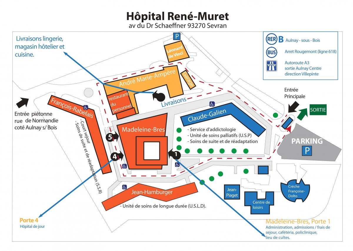 Zemljevid René-Muret bolnišnici