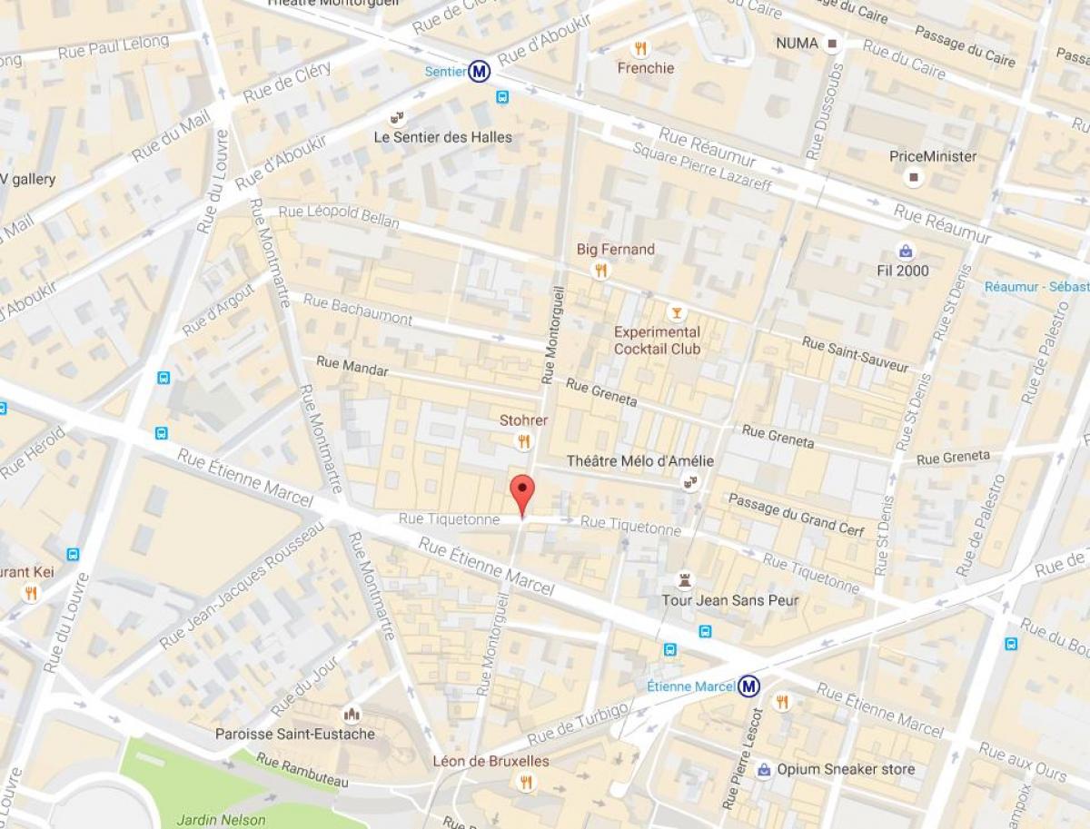 Zemljevid rue Montorgueil