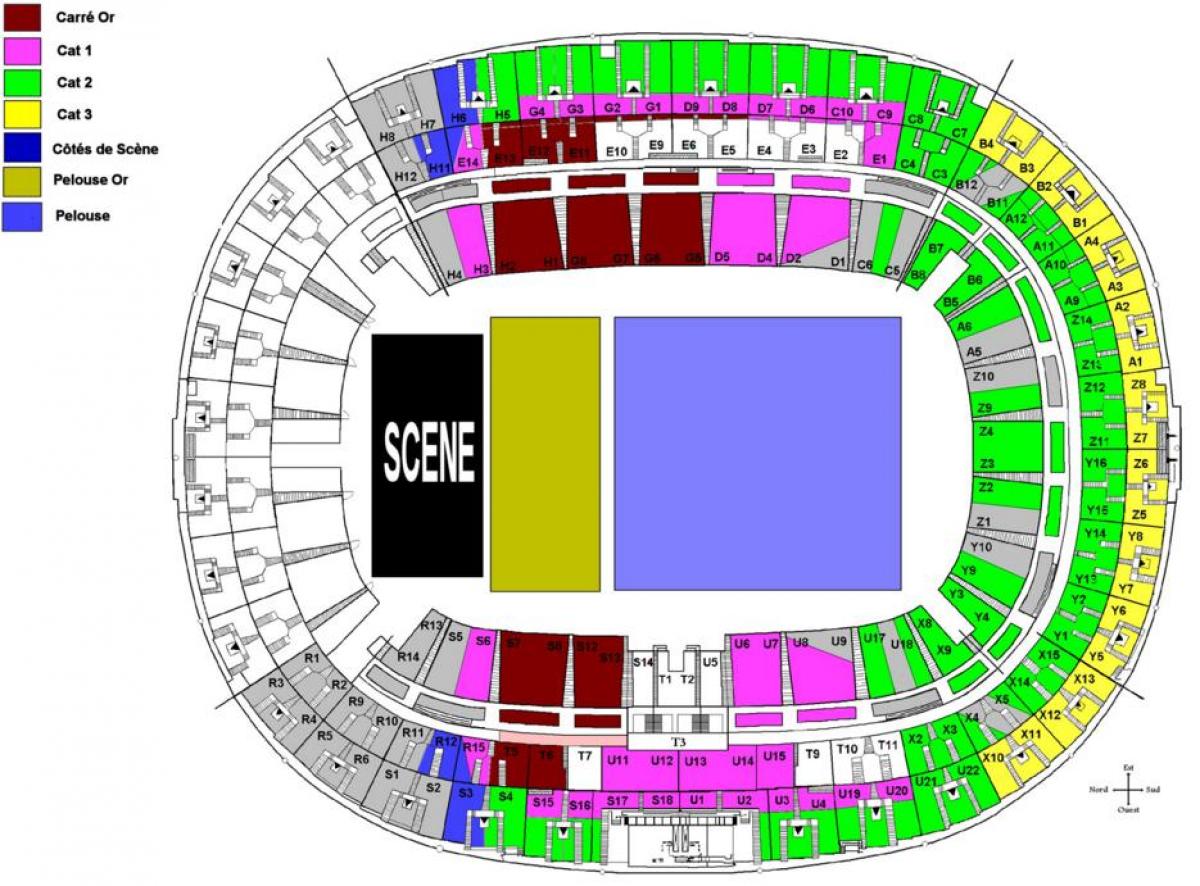 Zemljevid Stade de France Koncert