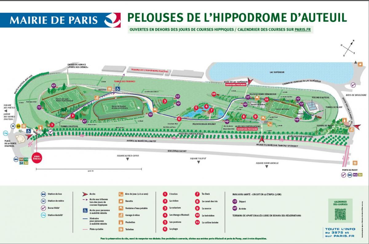 Zemljevid Auteuil Hippodrome