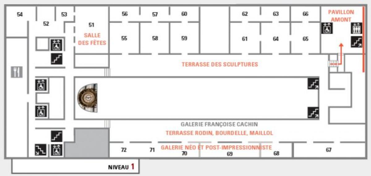 Zemljevid Musée d ' Orsay, Stopnja 2