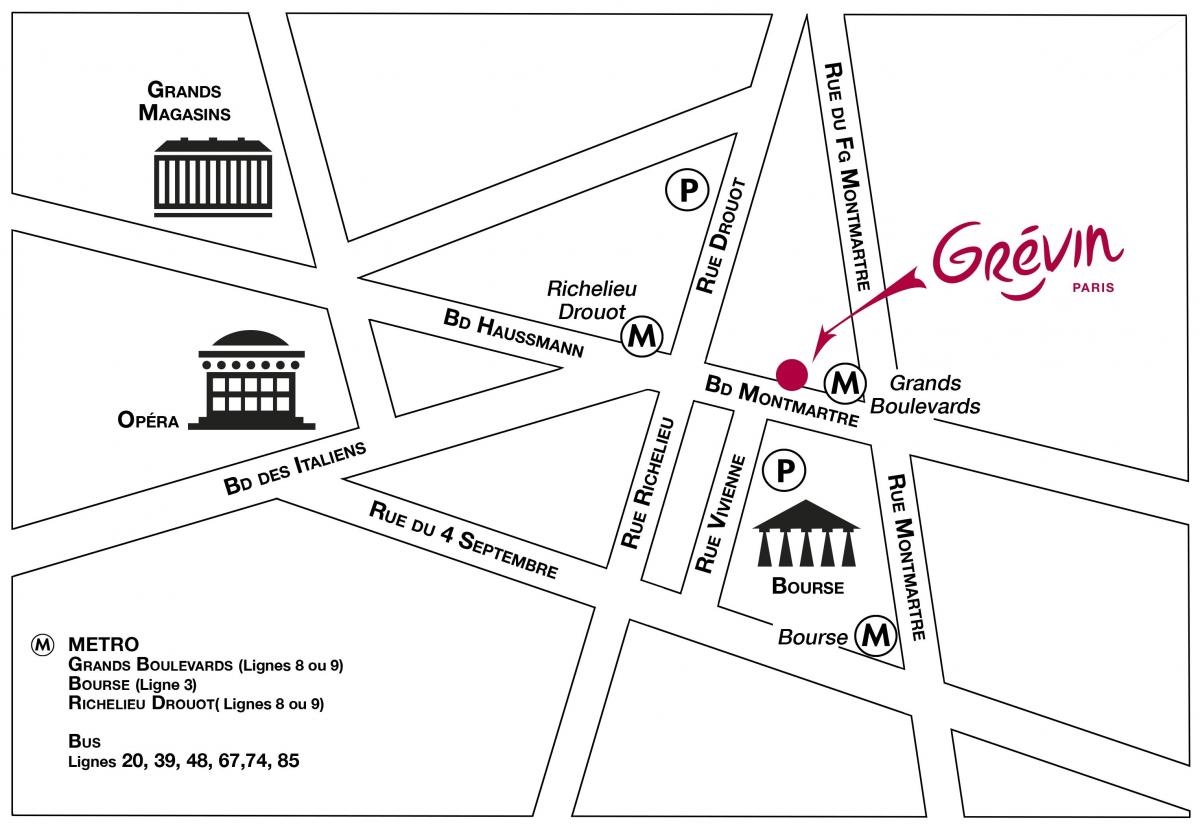 Zemljevid Musée Grévin