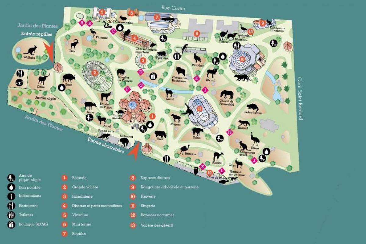 Zemljevid Ménagerie du Jardin des Plantes