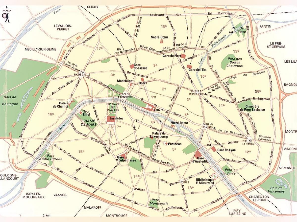 Zemljevid Parizu Parkov