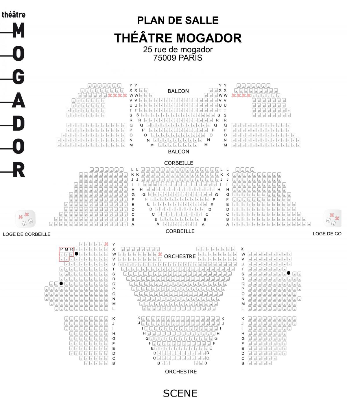 Zemljevid Théâtre Mogador